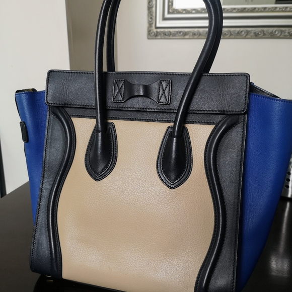 Celine Tricolor Leather and Suede Mini Luggage Tote - Picture 5 of 10